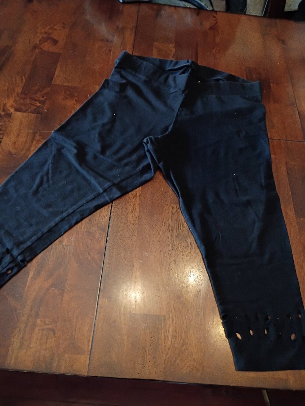 Torrid Black Laser-Cut Crop Leggings